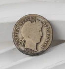 1909-D Barber Dime 90% Silver Coin G-VG 1295B