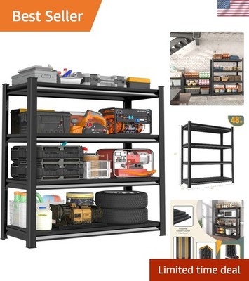 4-Tier Metal Storage Rack with Adjustable Shelves   2200 lbs Garage Organizer