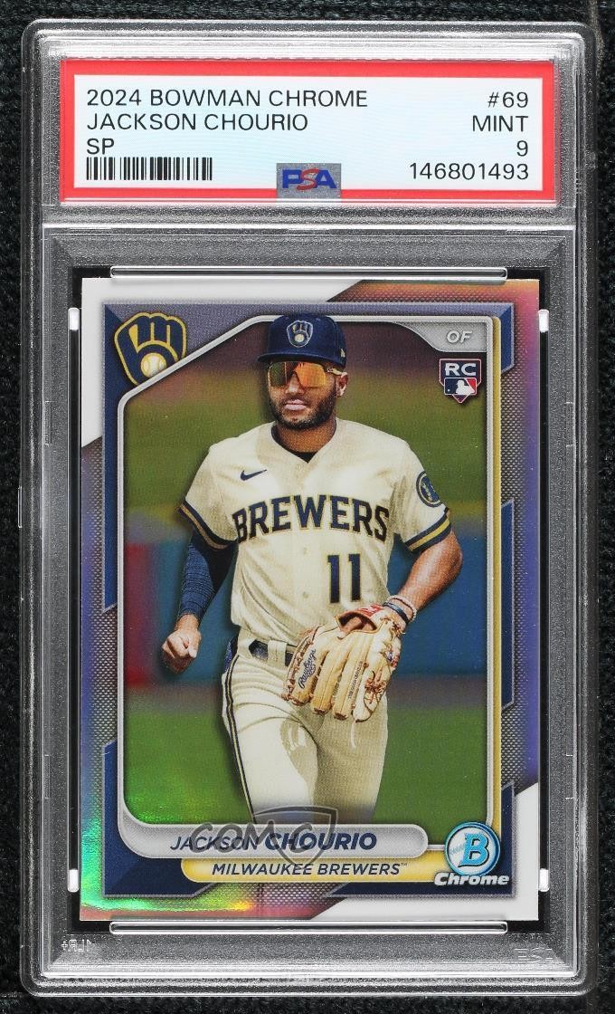 2024 Bowman Chrome Image Variation SP Jackson Chourio #69 PSA 9 MINT 16kt