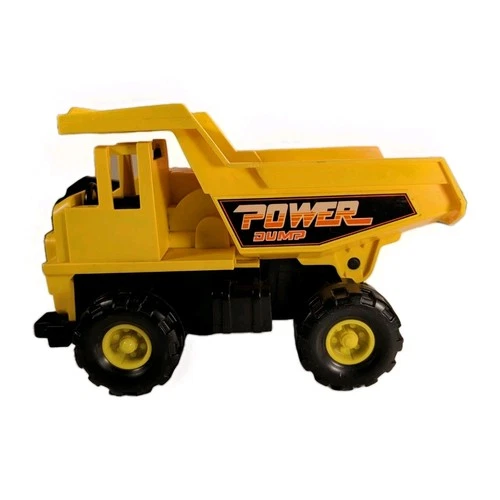 Vtg Fisher Price Power Dump Truck Toy Yellow Husky Helper 1985 WORKS PERFECTLY
