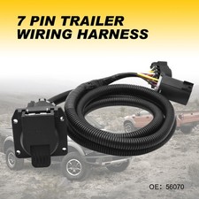 7 Way RV Trailer Plug Wire Connector Extension 7' 7 Pin Inline Harness Kit