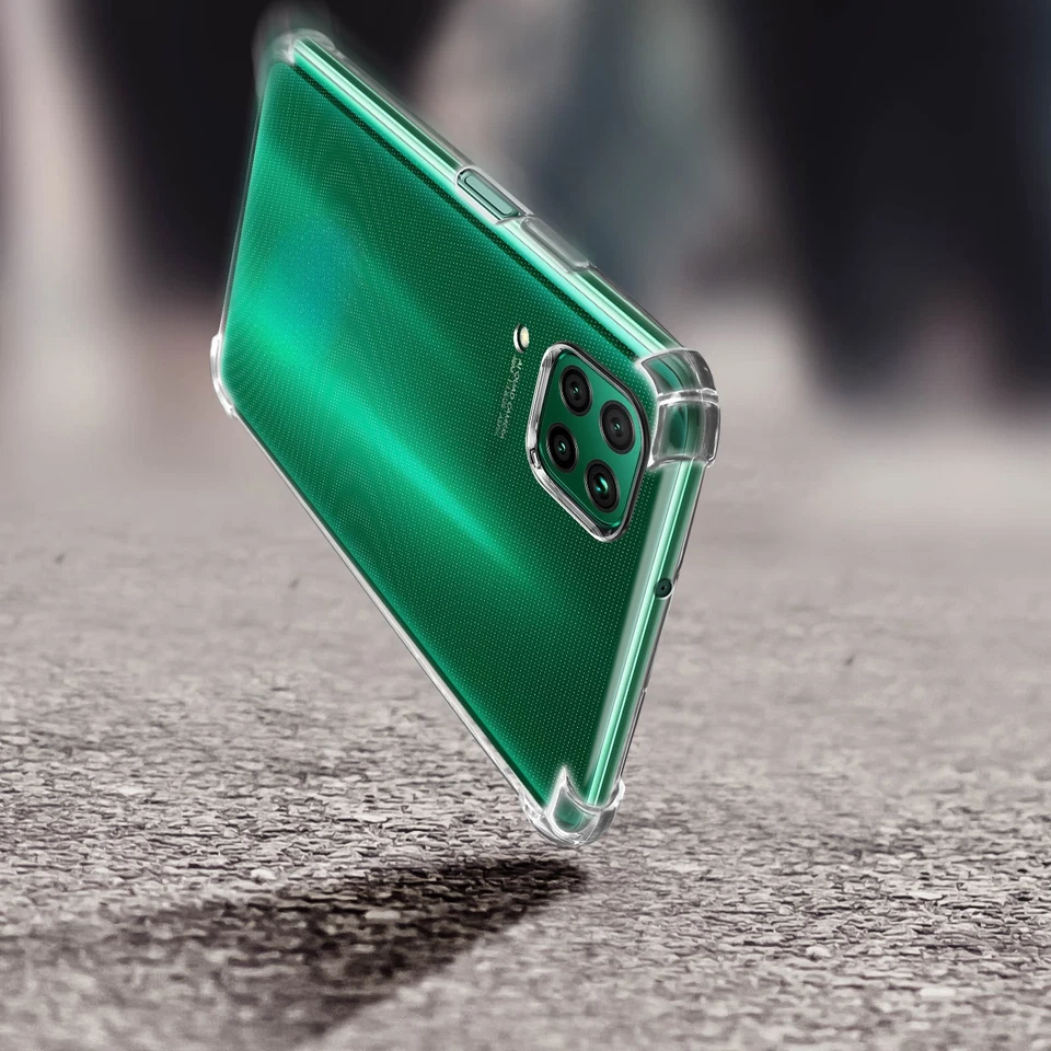 Capa traseira flexível para Huawei P40 Lite com cantos de para-choque - Transparente - Imagem 2 de 4