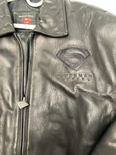 Warner Bros Superman Returns Leather Bomber Jacket –Lay’s Promo –Size L