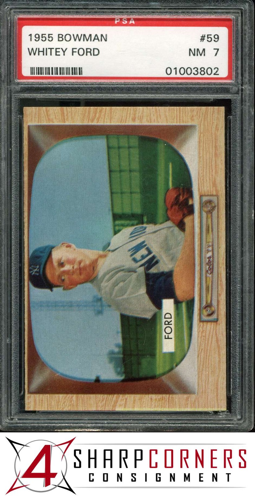 1955 BOWMAN #59 WHITEY FORD YANKEES HOF PSA 7