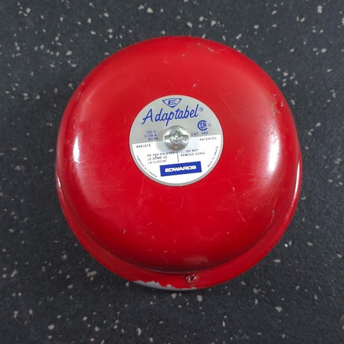 Edwards Adaptabel Fire Alarm Bell Model 340 120V Vintage Canada Red ...