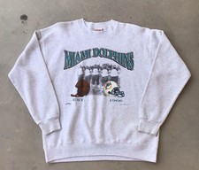 Vintage Miami Dolphins Sweatshirt Size Large NFL Football 90s Nutmeg 1995