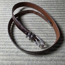 ONYX by Brighton Leather Belt Men Size 40 Brown Croc Embossed Vintage