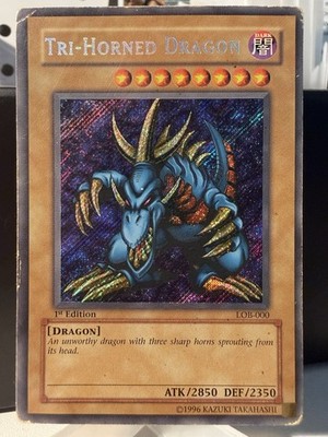 Tri-Horned Dragon LOB-000 The Legend of Blue Eyes White Dragon 1st