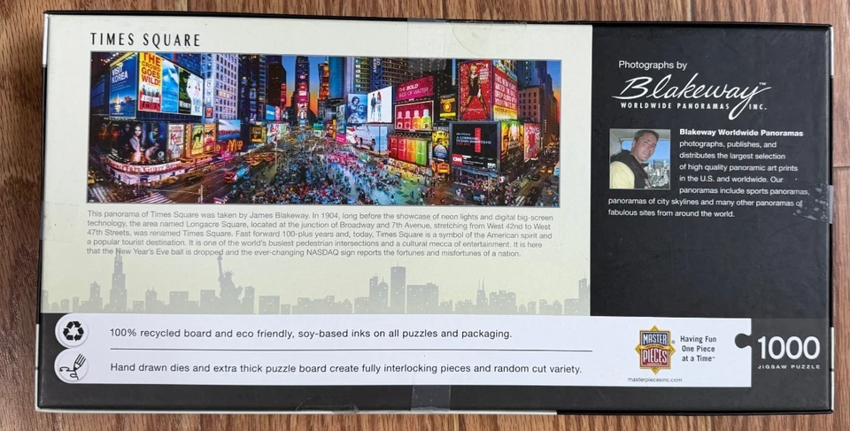 TIMES SQUARE NEW YORK PANORAMIC JIGSAW PUZZLE 1000 PC CITYSCAPES BROADWAY - Image 2 of 2