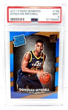 2017 Donruss Rated Rookie DONOVAN MITCHELL RC Basketball Card PSA 9 MINT. rookie card picture