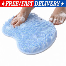 Silicone Foot Scrubber Shower Mat Feet Cleaner Massager Exfoliating Bath Pad