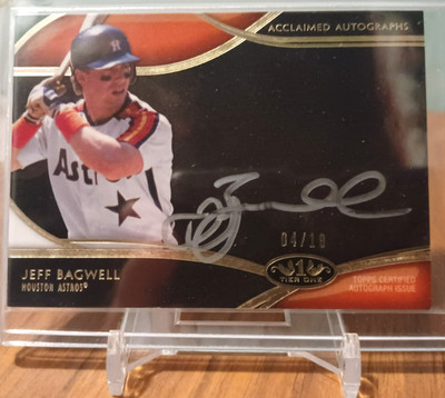 JEFF BAGWELL 2014 TOPPS TIER ONE ACCLAIMED  AUTOGRAPHS SILVER INK AUTO 4/10 HOF