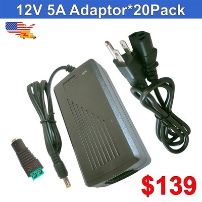 LED Light Switch Power Adapter 5A 10~50Pack 60W 110V AC To 12V DC Transformer