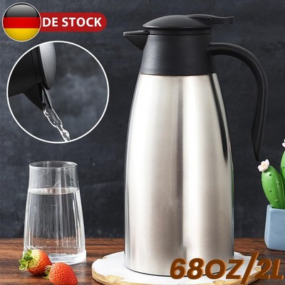 Edelstahl Thermoskanne Thermokanne Isolierkanne Isolierflasche Thermoflasche 2L