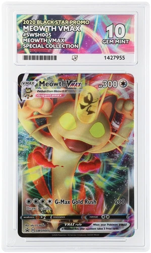 ACE 10 Meowth Vmax SWSH005 Black Star Promo Gem Mint Pokemon