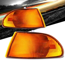 Chrome Housing Amber Lens Reflector Corner Light For 92-95 Civic CoupeEJ1/2 EG3