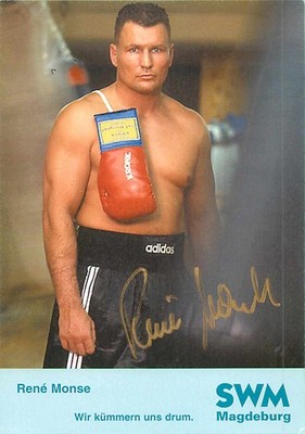 René Monse Boxer Autogrammkarte SWM Magdeburg signiert