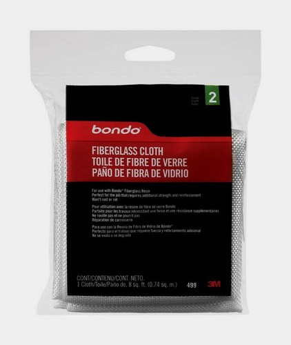 2 ~ Bondo Stage 2 White Fiberglass .20 mm Cloth 8 sq ft Non-Flammable 1 pk - Foto 2 di 3