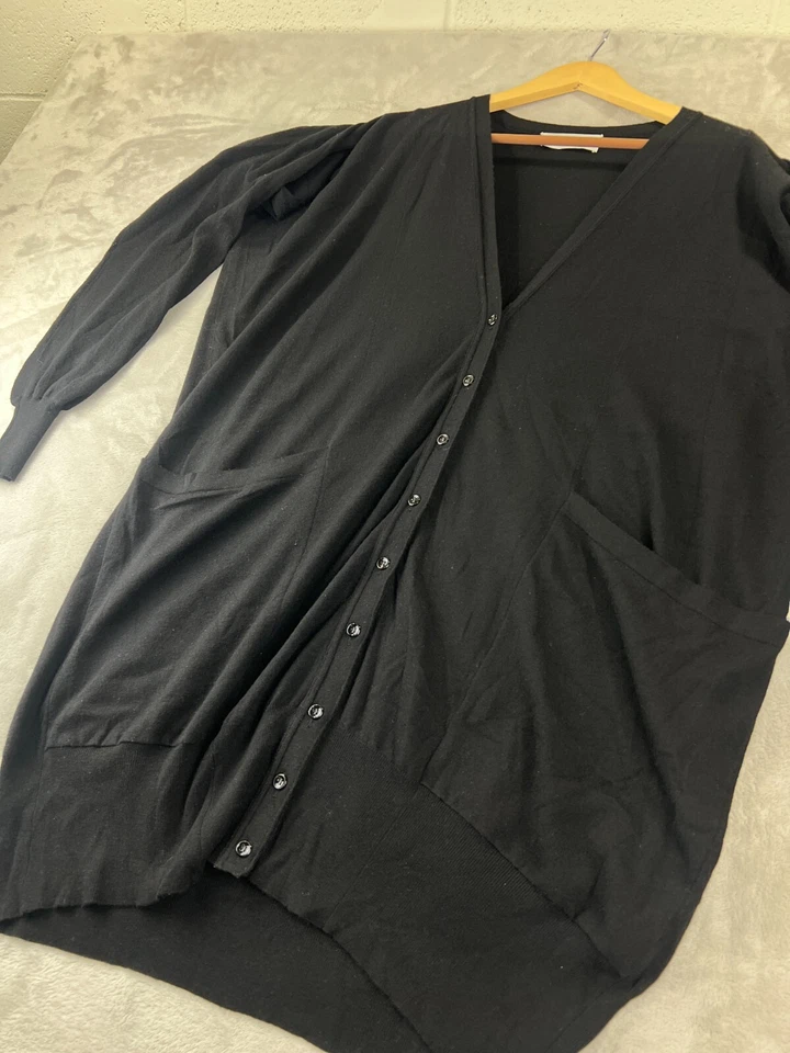 Cárdigan de lana yves Saint Laurent YSL cachemir vestido suéter negro para mujer talla M Foto 2 de 4