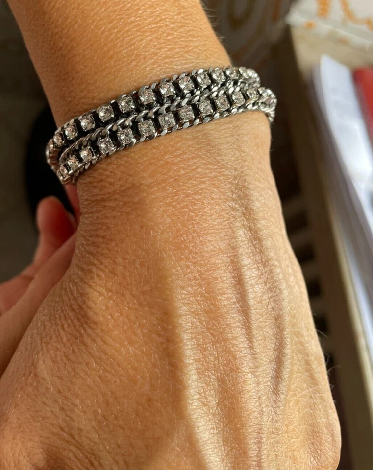 Swarovski bracciale/girocollo con cordoncino nero regolabile COME NUOVO - Immagine 4 di 4