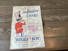 1939 The Tonette Company Bugle Boy Instruction Chart