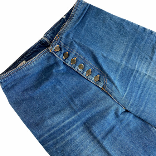 Vintage 70s Chemin de Fer Hig Waisted Jeans Button