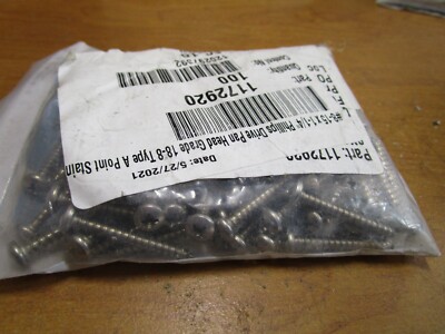 #8-15 x 1-1/4'' Phillips Pan Head 18-8 Type A Point SS Sheet Metal Screw QTY 100