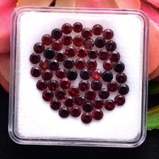 50 Pcs Natural Mozambique Garnet 3mm Round Cut Untreated Loose Gemstones Lot