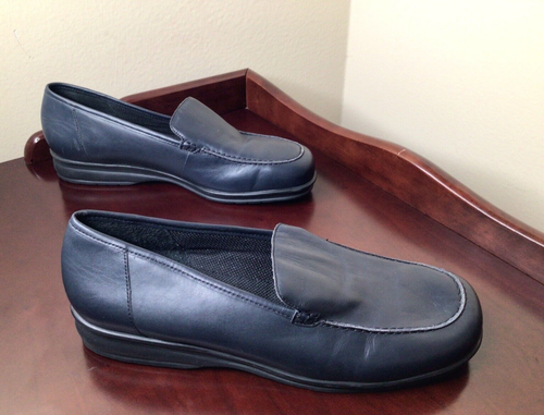 Rockport Damengröße 9M blaue Leder-Halbschuhe runde Spitze hergestellt in Brasilien - Bild 7 von 12