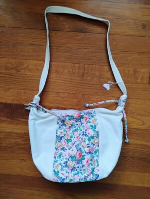 Sven Design San Francisco Floral Leather White Crossbody Bag Rare CUTE