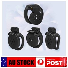 Small-Super Flat Cage Male Chastity Device Mini Lock With 4 Rings HT-V4 Penis AU