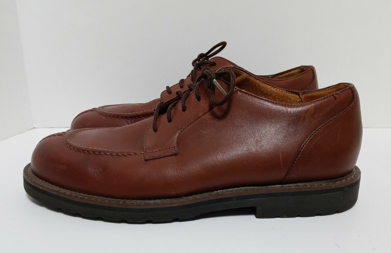 SAOLA Scarpe eleganti Oxford Dockers in pelle punta divisa taglia 9 marroni cognac stringate