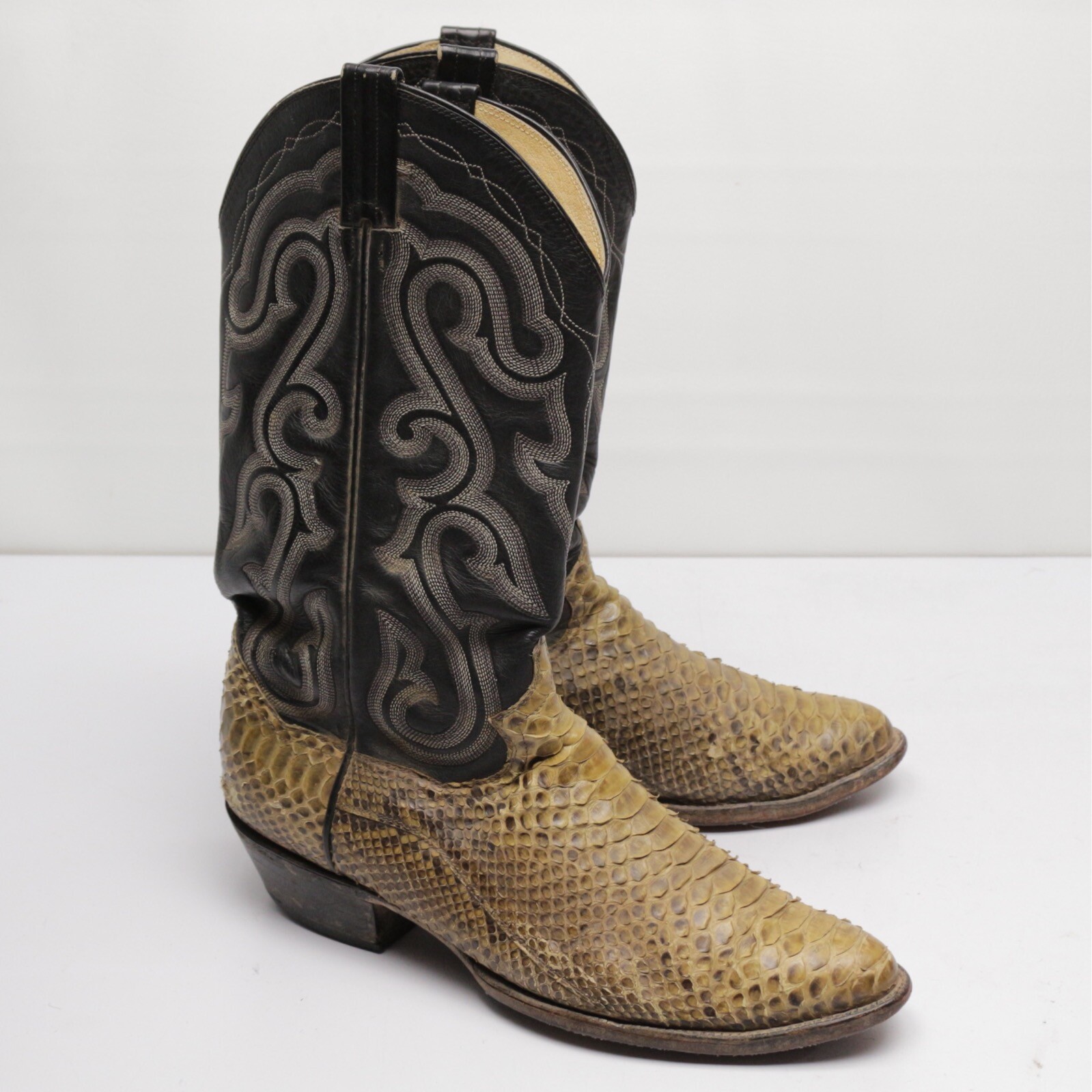 Panhandle Slim Python Snakeskin Cowboy Boots Mens… - image 1
