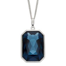 Sterling Silver Elongated Crystal Pendant 925 Hallmarked All Chain Lengths