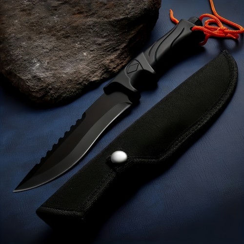 Outdoor Duty Fixed Blade Knife with Non-slip Handle and Nylon Sheath EDC Camping - Foto 11 di 14