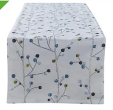 Park Designs/ Split P Table Runner Gemma - Branches, Blues and Greens
