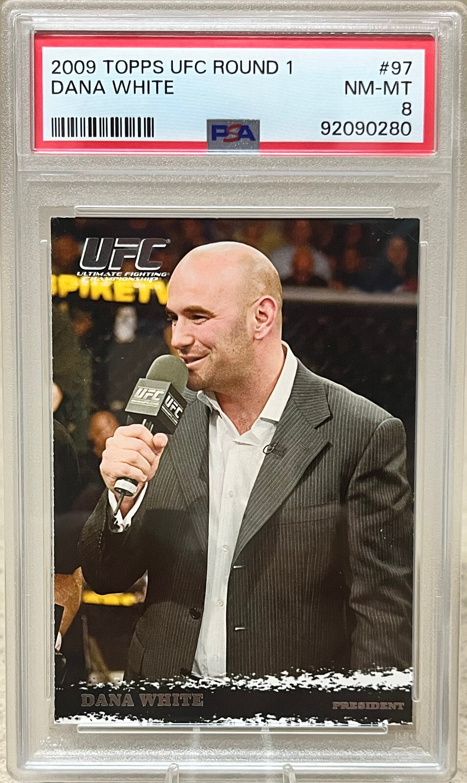 2009 Topps UFC ROUND 1 - Dana White #97 - PSA 8 - ROOKIE CARD- NICE