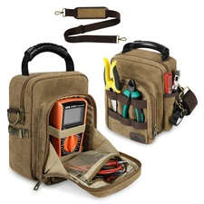 Canvas Utility Maintenance Electrician Tool Organizer Bag With Shoulder Strap