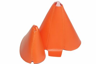 Vinyl Orange Manual & E-Brake Boot SET Fits 90-96 Nissan 300ZX (Z32)