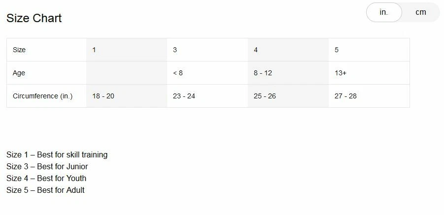 Nike futsal hotsell size chart