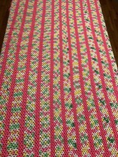 Vintage Häkel Afghan Überwurf Decke 88"x 48" Hot Pink Neon Gelb Retro