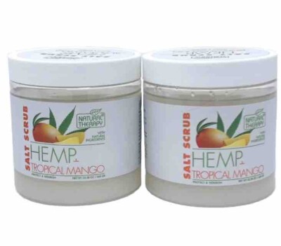 2  Natural Therapy Hemp & Tropical Mango Nourishing Salt Scrub 23.28 Oz Each