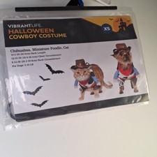 Vibrant Life Cowboy Pet Dog Cat Halloween Costume Size XS 5-10 Lbs New