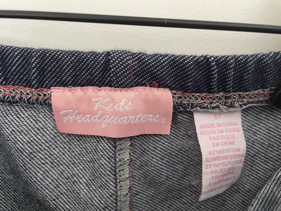 Leggings de algodón de imitación corazón brillante azul 3T para cuartel general niños niñas pequeñas Foto 2 de 4