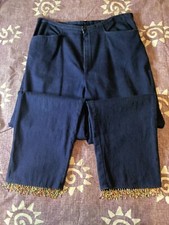 David Paul Denim Jeans High Waist Beaded Cropped Bottoms Women's Size 12