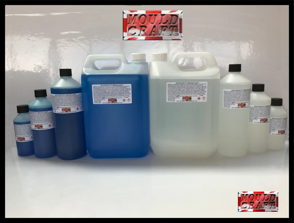 Mouldcraft PVA RELEASE AGENT blue or Clear pva 250ml 500ml 1ltr 5ltr for moulds