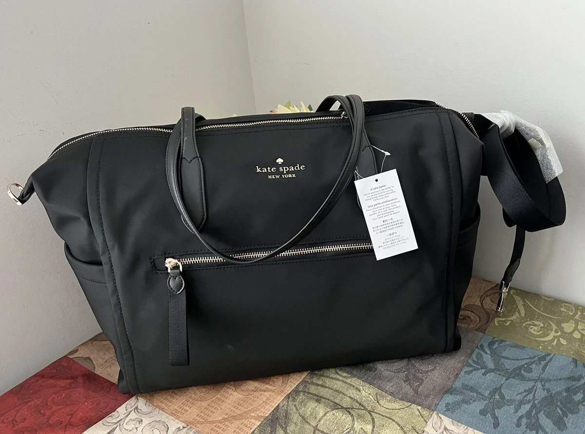 Kate Spade Chelsea The Little Better Nylon Large Top Zip Tote Shoulder Bag  Black