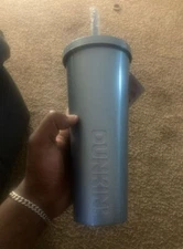 New Dunkin Iridescent Stainless Sipper ~ 2023 Tumbler - Metallic Teal