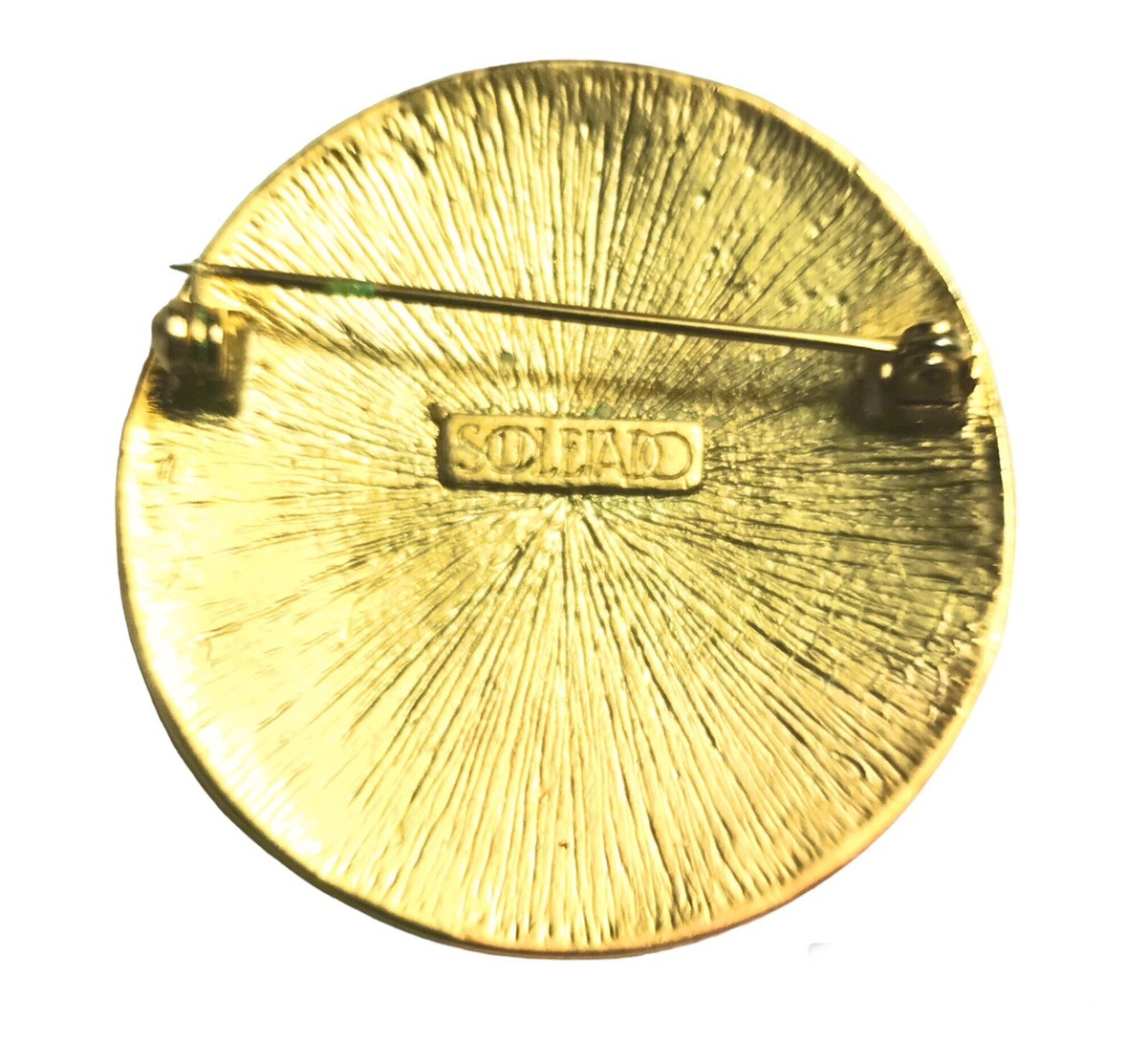 Broche Vintage Soleil Signée SOULEIADO - Métal Doré, Bijou Provençal, 2 Disponibles