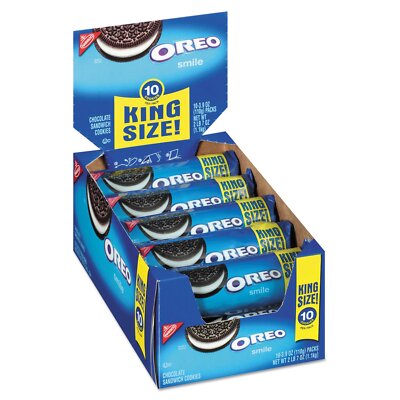 Oreo Cookies, Chocolate W/cream Center, 10 Cookie Pack, 10 Packs/box